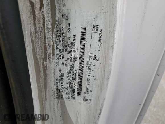2023 Ford F-350 с VIN 1FTRF3AA1PED40639, выставлен на аукционе Copart как лот 87178904 с пробегом Не указан миль и На запчасти • Non repairable. История ставок и продаж доступна на DreamBid. Изображение 12.
