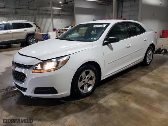2015 Chevrolet Malibu LS with VIN 1G11A5SL5FU145616, listed as a Copart auction lot 52301135 with 165,372 mi miles and Salvage Title. Bid and sale history available at carsss.com. Image 1.