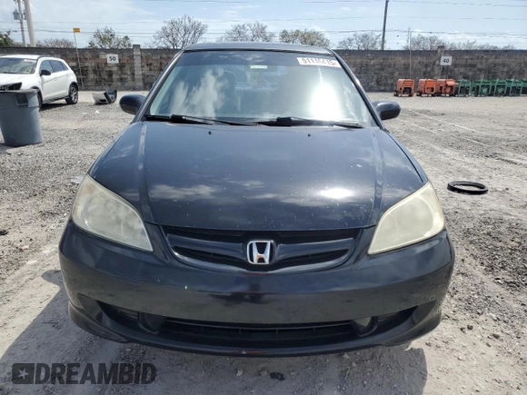 2004 Honda Civic EX with VIN 2HGES26774H632688, listed as a Copart auction lot 51146415 with 186,522 mi miles and Salvage Title. Bid and sale history available at DreamBid. Image 5.