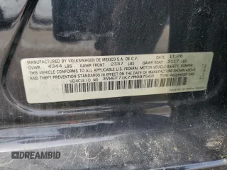 2007 Volkswagen Jetta Wolfsburg Edition z VIN 3VWEF71K77M087560, wystawiony jako Copart lot #60809985 z przebiegiem 151 561 mil mil oraz Szkoda całkowita • Salvage title. Historia ofert i sprzedaży dostępna na DreamBid. Obrazek 12.