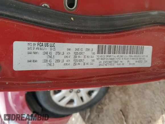 2015 Dodge Journey American Value with VIN 3C4PDCABXFT728487, listed as a Copart auction lot 69199513 with Not Provided miles and Clean Title. Bid and sale history available at DreamBid. Image 12.