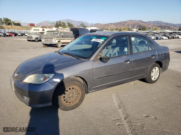 2005 Honda Civic Sdn VP SSRSv with VIN 2HGES16485H525232, listed as a Copart auction lot 77285314 with 255,252 mi miles and Clean Title. Bid and sale history available at carsss.com. Image 1.