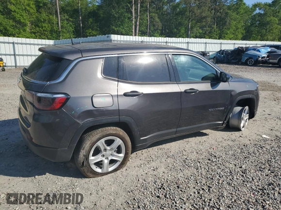 2023 Jeep Compass Sport with VIN 3C4NJDAN0PT572204, listed as a Copart auction lot 52490095 with 8,284 mi miles and Salvage title. Bid and sale history available at DreamBid. Image 3.
