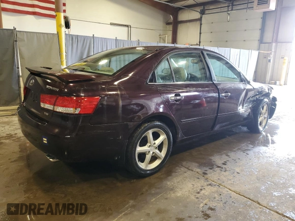 2006 Hyundai Sonata GLS with VIN 5NPEU46F36H026908, listed as a Copart auction lot 52309995 with 130,784 mi miles and Salvage Title. Bid and sale history available at DreamBid. Image 3.