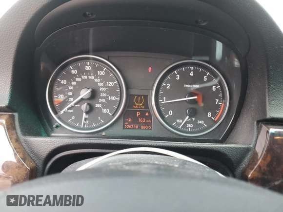 2007 BMW 3 Series 335i with VIN WBAVB73507P101280, listed as a Copart auction lot 72637104 with 126,310 mi miles and Salvage title. Bid and sale history available at DreamBid. Image 9.