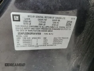 2015 Chevrolet Equinox LT with VIN 2GNFLGEK0F6414164, listed as a Copart auction lot 84536124 with 163,206 mi miles and Salvage Title. Bid and sale history available at carsss.com. Image 13.