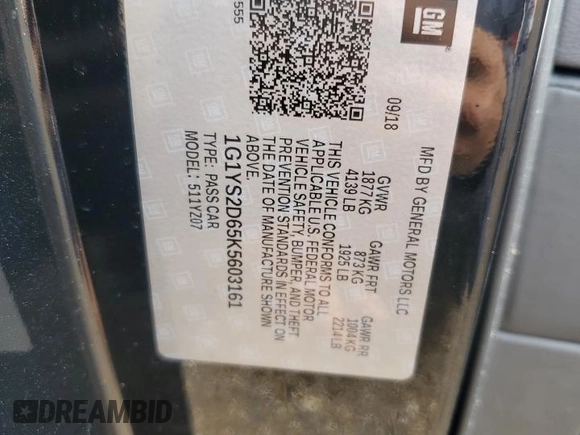 2019 Chevrolet Corvette Z06 2LZ z VIN 1G1YS2D65K5603161, wystawiony jako Copart lot #50962845 z przebiegiem 4 648 mil mil oraz Szkoda całkowita • Salvage title. Historia ofert i sprzedaży dostępna na DreamBid. Obrazek 14.