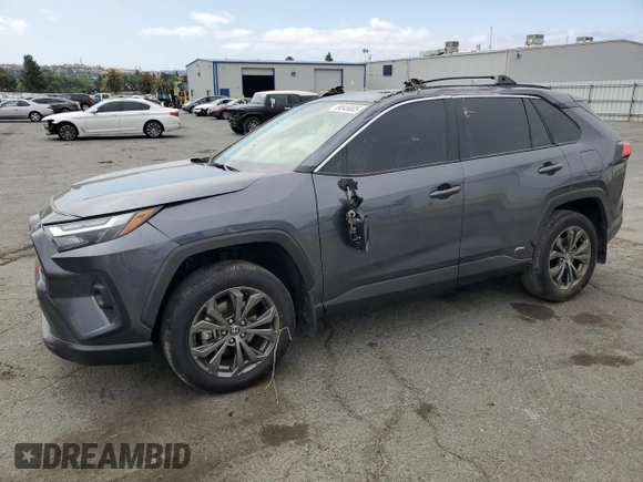 2025 Toyota RAV4 Hybrid XLE Premium z VIN JTMB6RFV0SD152726, wystawiony jako Copart lot #59849005 z przebiegiem 21 115 mil mil oraz Szkoda całkowita • Salvage title. Historia ofert i sprzedaży dostępna na DreamBid. Obrazek 1.