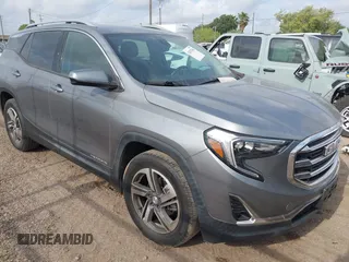 2020 GMC Terrain SLT with VIN 3GKALPEV5LL282043, listed as a IAAI auction lot 42037696 with 46,352 mi miles. Bid and sale history available at carsss.com. Image 1.