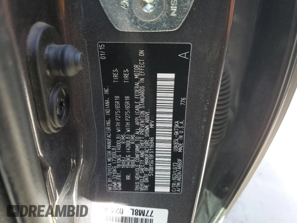 2015 Toyota Sequoia SR5 with VIN 5TDBY5G19FS116946, listed as a Copart auction lot 47614905 with 150,613 mi miles and Salvage Title. Bid and sale history available at carsss.com. Image 14.