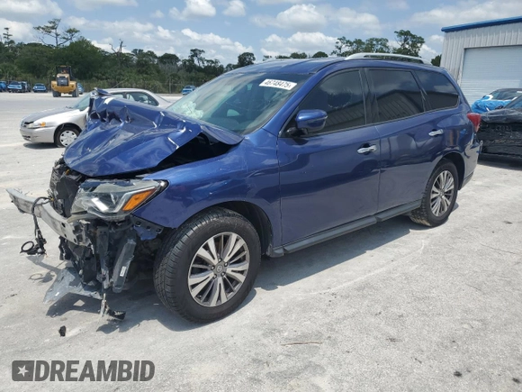 2018 Nissan Pathfinder Platinum with VIN 5N1DR2MM7JC664291, listed as a Copart auction lot 46748475 with 142,708 mi miles and Salvage title. Bid and sale history available at DreamBid. Image 1.