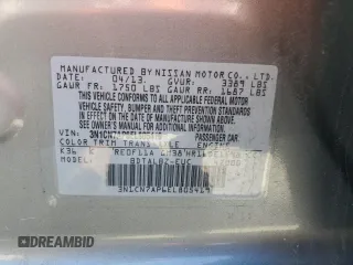 2014 Nissan Versa S Plus with VIN 3N1CN7AP6EL805419, listed as a Copart auction lot 53872715 with 116,833 mi miles and Clean Title. Bid and sale history available at carsss.com. Image 12.