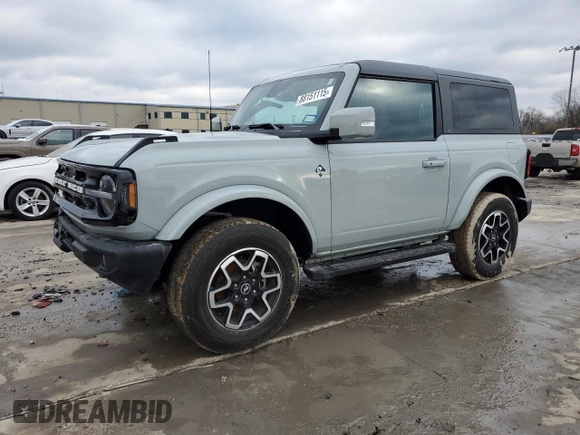2023 Ford Bronco with VIN 1FMDE5AH9PLB38001, listed as a Copart auction lot 88151115 with 15,542 mi miles and Salvage title. Bid and sale history available at DreamBid. Image 1.
