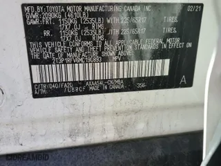 2021 Toyota RAV4 XLE with VIN 2T3P1RFV6MC190893, listed as a Copart auction lot 49946395 with 72,693 mi miles and Salvage Title. Bid and sale history available at carsss.com. Image 14.