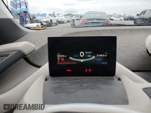 2015 BMW i3 with VIN WBY1Z2C58FV287045, listed as a Copart auction lot 48168585 with 55,343 mi miles and Salvage Title. Bid and sale history available at carsss.com. Image 9.