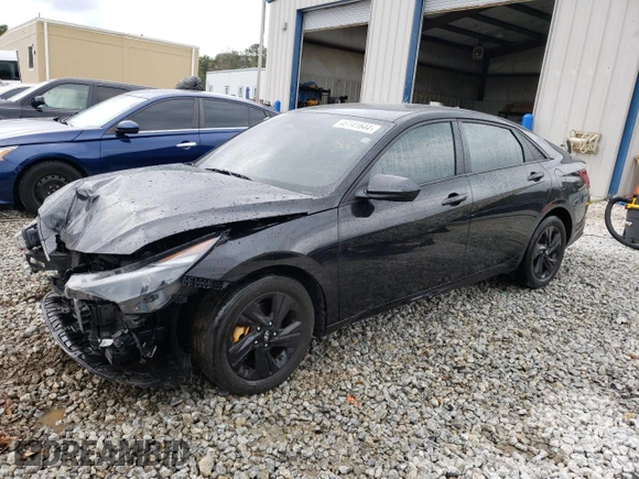 2021 Hyundai Elantra SEL with VIN 5NPLS4AG5MH023079, listed as a Copart auction lot 46141644 with 77,609 mi miles and Salvage Title. Bid and sale history available at carsss.com. Image 1.