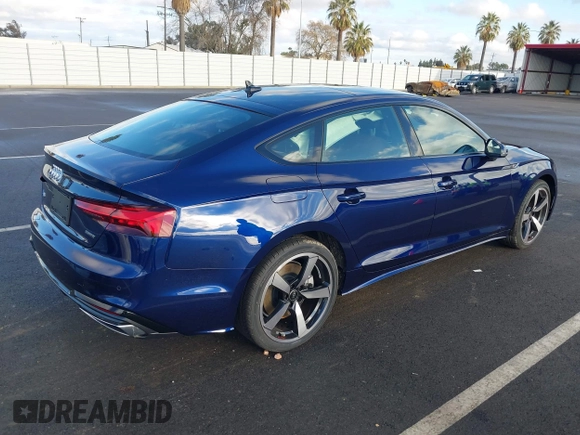2025 Audi A5 Sportback S line Premium Plus with VIN WAUFACF51SA011062, listed as a IAAI auction lot 41633015 with 522 mi miles. Bid and sale history available at carsss.com. Image 4.