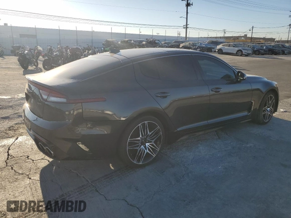 2022 Kia Stinger GT1 with VIN KNAE45LCXN6106633, listed as a Copart auction lot 82235434 with 72,786 mi miles and Salvage Title. Bid and sale history available at DreamBid. Image 3.