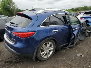 2013 Infiniti FX with VIN JN8CS1MW5DM174936, listed as a Copart auction lot 66292974 with Not Provided miles and Salvage Title. Bid and sale history available at DreamBid. Image 3.