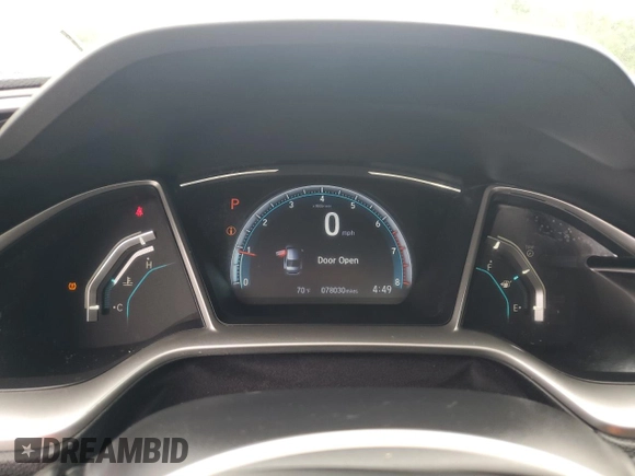 2020 Honda Civic Sedan EX with VIN 19XFC1F30LE010788, listed as a Copart auction lot 48169585 with 78,030 mi miles and Salvage Title. Bid and sale history available at carsss.com. Image 9.