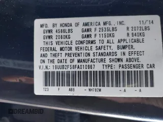 2015 Acura TLX Technology with VIN 19UUB2F58FA010967, listed as a IAAI auction lot 41370203 with 195,000 mi miles and . Bid and sale history available at DreamBid. Image 9.