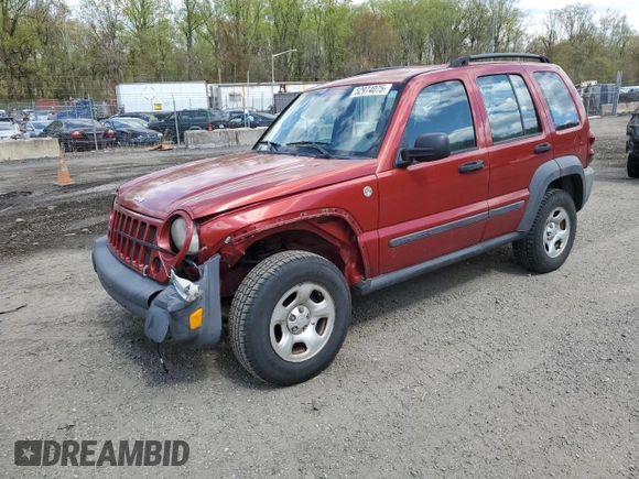 2007 Jeep Liberty Sport with VIN 1J8GL48K37W662433, listed as a Copart auction lot 52974075 with 203,744 mi miles and Salvage Title. Bid and sale history available at carsss.com. Image 1.