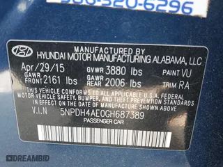2016 Hyundai Elantra SE with VIN 5NPDH4AE0GH687389, listed as a IAAI auction lot 41650806 with 102,354 mi miles. Bid and sale history available at carsss.com. Image 9.