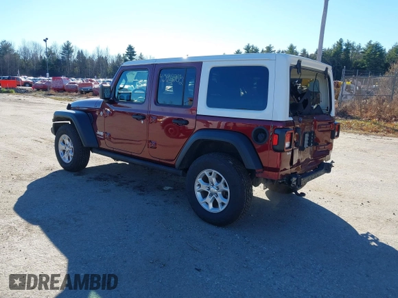 2021 Jeep Wrangler Unlimited Sport S with VIN 1C4HJXDG4MW647164, listed as a IAAI auction lot 40952672 with 51,366 mi miles and . Bid and sale history available at DreamBid. Image 3.