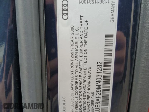 2021 Audi A6 Premium Plus z VIN WAUE8AF29MN031282, wystawiony jako Copart lot #55933825 z przebiegiem 33 998 mil mil oraz Szkoda całkowita • Salvage title. Historia ofert i sprzedaży dostępna na DreamBid. Obrazek 12.