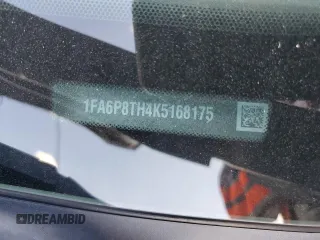 2019 Ford Mustang EcoBoost с VIN 1FA6P8TH4K5168175, выставлен на аукционе Copart как лот 56534235 с пробегом 178 558 миль миль и Списание • Salvage title. История ставок и продаж доступна на DreamBid. Изображение 12.