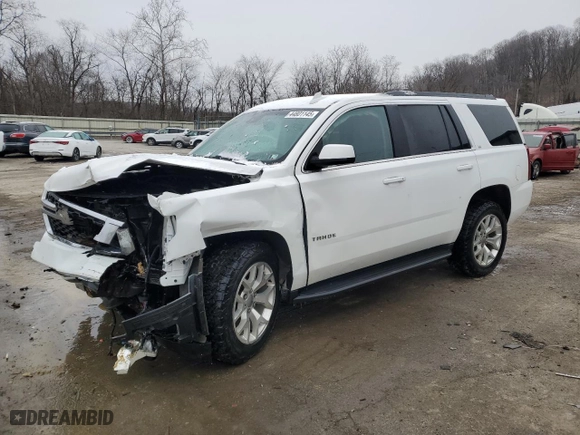 2019 Chevrolet Tahoe LT with VIN 1GNSKBKC0KR122479, listed as a Copart auction lot 44801145 with 108,183 mi miles and Salvage Title. Bid and sale history available at carsss.com. Image 1.