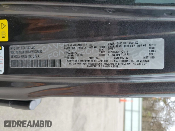 2022 Jeep Wrangler Unlimited Willys with VIN 1C4HJXDM6NW135462, listed as a Copart auction lot 53467564 with 22,028 mi miles and Non Repairable. Bid and sale history available at DreamBid. Image 13.
