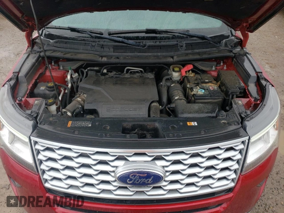 2018 Ford Explorer Platinum with VIN 1FM5K8HT7JGB48650, listed as a Copart auction lot 58168205 with 136,494 mi miles and Clean title. Bid and sale history available at DreamBid. Image 12.