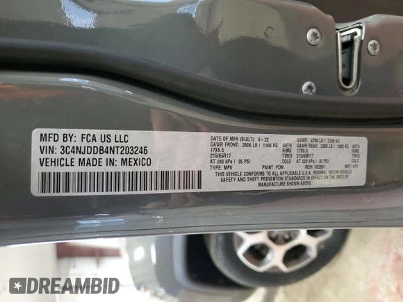 2022 Jeep Compass Trailhawk z VIN 3C4NJDDB4NT203246, wystawiony jako Copart lot #51316075 z przebiegiem 25 966 mil mil oraz Szkoda całkowita • Salvage title. Historia ofert i sprzedaży dostępna na DreamBid. Obrazek 15.