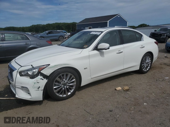 2020 Infiniti Q50 Luxe with VIN JN1EV7AR3LM250247, listed as a Copart auction lot 61791325 with 92,079 mi miles and Salvage title. Bid and sale history available at DreamBid. Image 1.