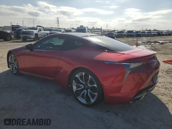2022 Lexus LC with VIN JTHBP5AY7NA104717, listed as a Copart auction lot 80895404 with 0 mi miles and Non Repairable. Bid and sale history available at carsss.com. Image 2.