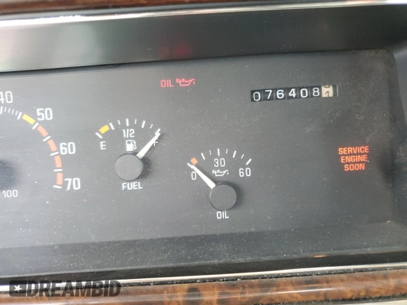 1993 Buick Roadmaster with VIN 1G4BN5377PR412501, listed as a Copart auction lot 55897325 with 76,408 mi miles and Clean Title. Bid and sale history available at DreamBid. Image 9.