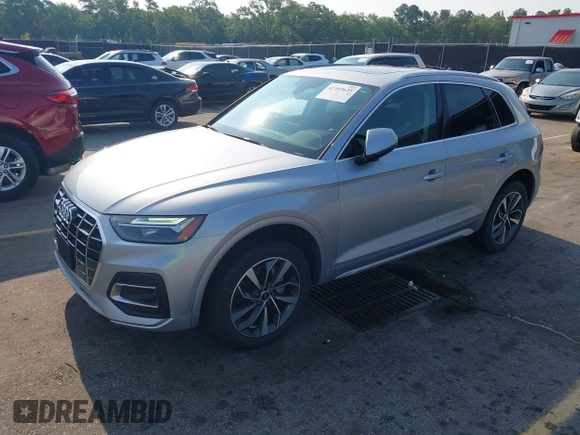 2021 Audi Q5 Premium with VIN WA1AAAFY4M2004691, listed as a IAAI auction lot 42393635 with 17,802 mi miles and . Bid and sale history available at DreamBid. Image 17.