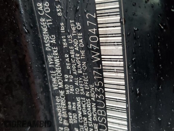 2007 BMW Z4 3.0i with VIN 4USBU33517LW70472, listed as a Copart auction lot 86463984 with 107,115 mi miles and Salvage Title. Bid and sale history available at carsss.com. Image 14.