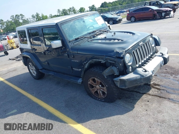 2017 Jeep Wrangler Unlimited Sahara with VIN 1C4HJWEG3HL648158, listed as a IAAI auction lot 42416132 with 95,954 mi miles and . Bid and sale history available at DreamBid. Image 1.
