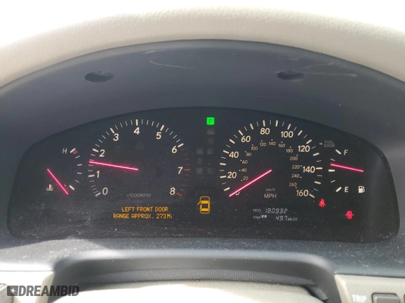 2001 Lexus LS 430 with VIN JTHBN30F110048073, listed as a Copart auction lot 46076775 with 180932 miles and Clean Title. Bid and sale history available at carsss.com. Image 9.