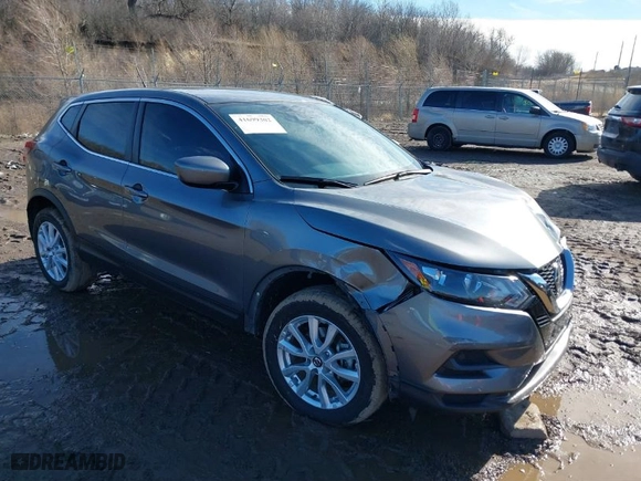 2021 Nissan Rogue Sport S with VIN JN1BJ1AV1MW307396, listed as a IAAI auction lot 41699302 with 34,238 mi miles. Bid and sale history available at carsss.com. Image 1.