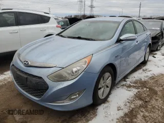 2013 Hyundai Sonata Hybrid with VIN KMHEC4A4XDA072454, listed as a Copart auction lot 89100565 with 160,957 mi miles and Salvage Title. Bid and sale history available at carsss.com. Image 1.
