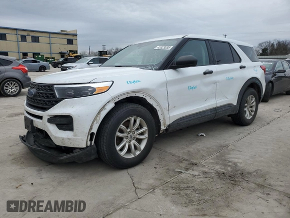 2021 Ford Explorer with VIN 1FMSK7BH5MGC45559, listed as a Copart auction lot 45323835 with 105,652 mi miles and Salvage Title. Bid and sale history available at carsss.com. Image 1.