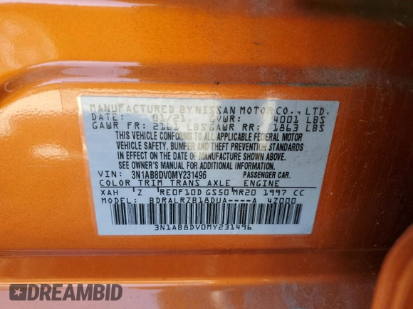 2021 Nissan Sentra SR with VIN 3N1AB8DV0MY231496, listed as a Copart auction lot 52335105 with 36,182 mi miles and Salvage Title. Bid and sale history available at carsss.com. Image 13.