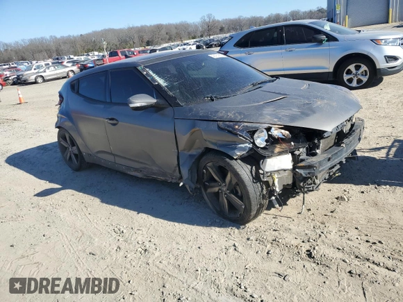 2015 Hyundai Veloster Turbo with VIN KMHTC6AEXFU249159, listed as a Copart auction lot 42161855 with 137,747 mi miles and Salvage title. Bid and sale history available at DreamBid. Image 4.