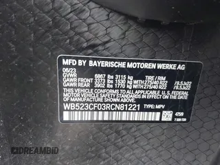 2024 BMW iX xDrive50 z VIN WB523CF03RCN81221, wystawiony jako IAAI lot #42029754 z przebiegiem Nie podano mil oraz . Historia ofert i sprzedaży dostępna na DreamBid. Obrazek 8.