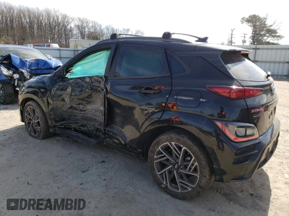 2022 Hyundai Kona N Line with VIN KM8K3CA35NU794693, listed as a Copart auction lot 40448973 with 14,235 mi miles. Bid and sale history available at carsss.com. Image 2.