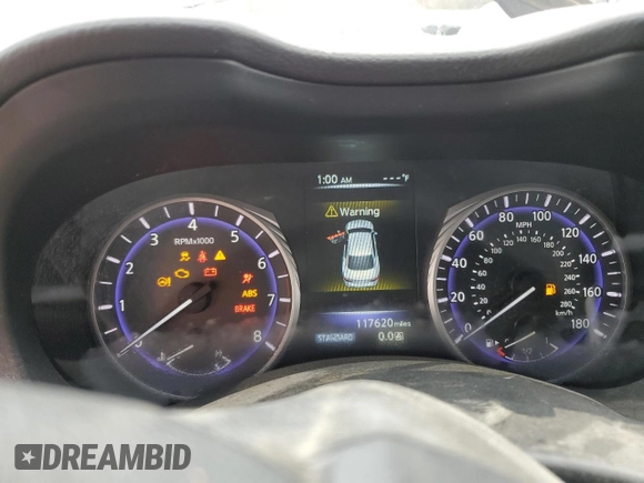 2017 Infiniti Q50 2.0t Premium with VIN JN1CV7AR5HM682420, listed as a Copart auction lot 43819665 with 117,620 mi miles and Salvage Title. Bid and sale history available at carsss.com. Image 9.