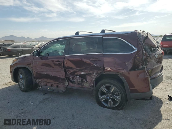 2017 Toyota Highlander Hybrid Limited with VIN 5TDDGRFH7HS032175, listed as a Copart auction lot 58597285 with 70,561 mi miles and Salvage title. Bid and sale history available at DreamBid. Image 2.